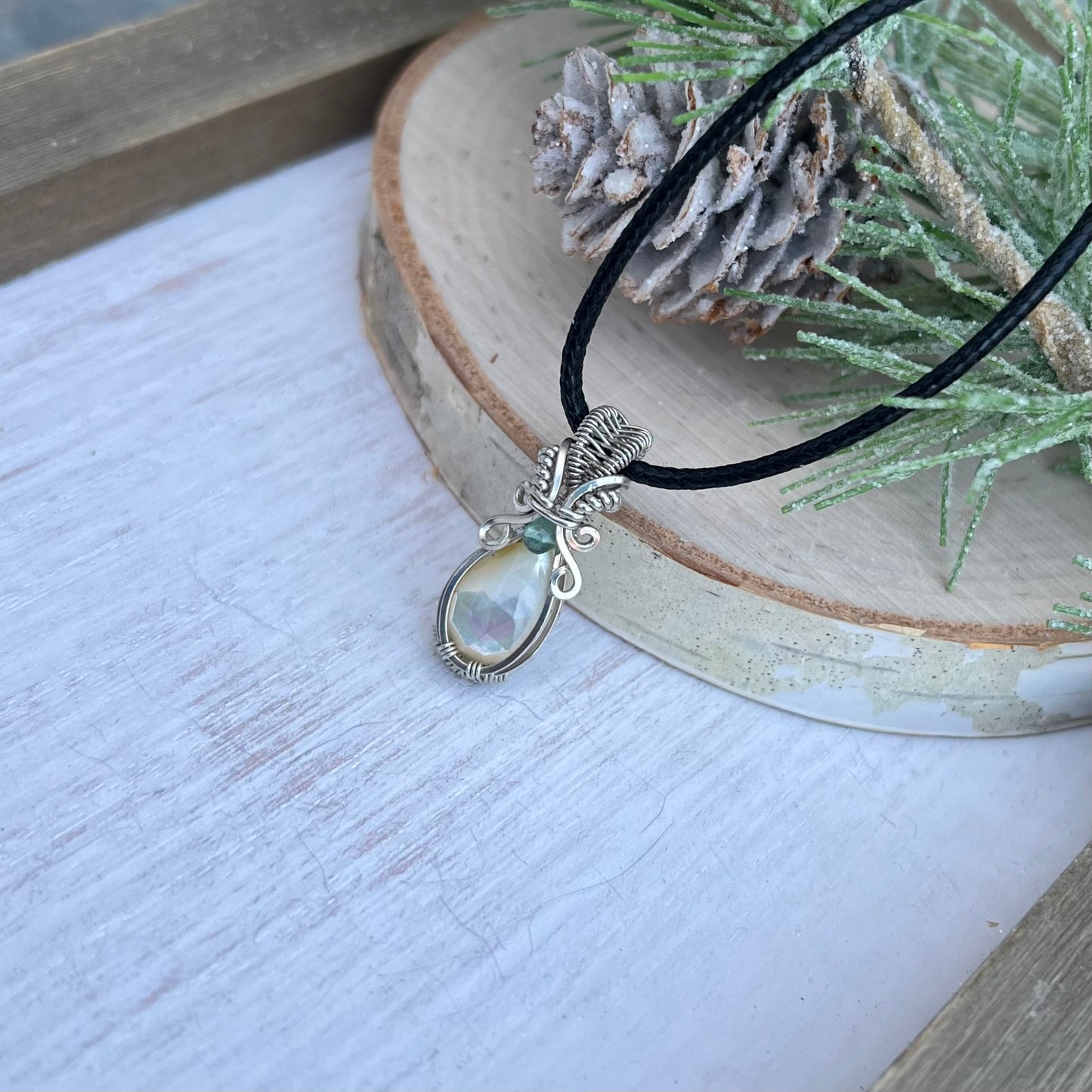 Mother of Pearl with Skye Apatite Pendant