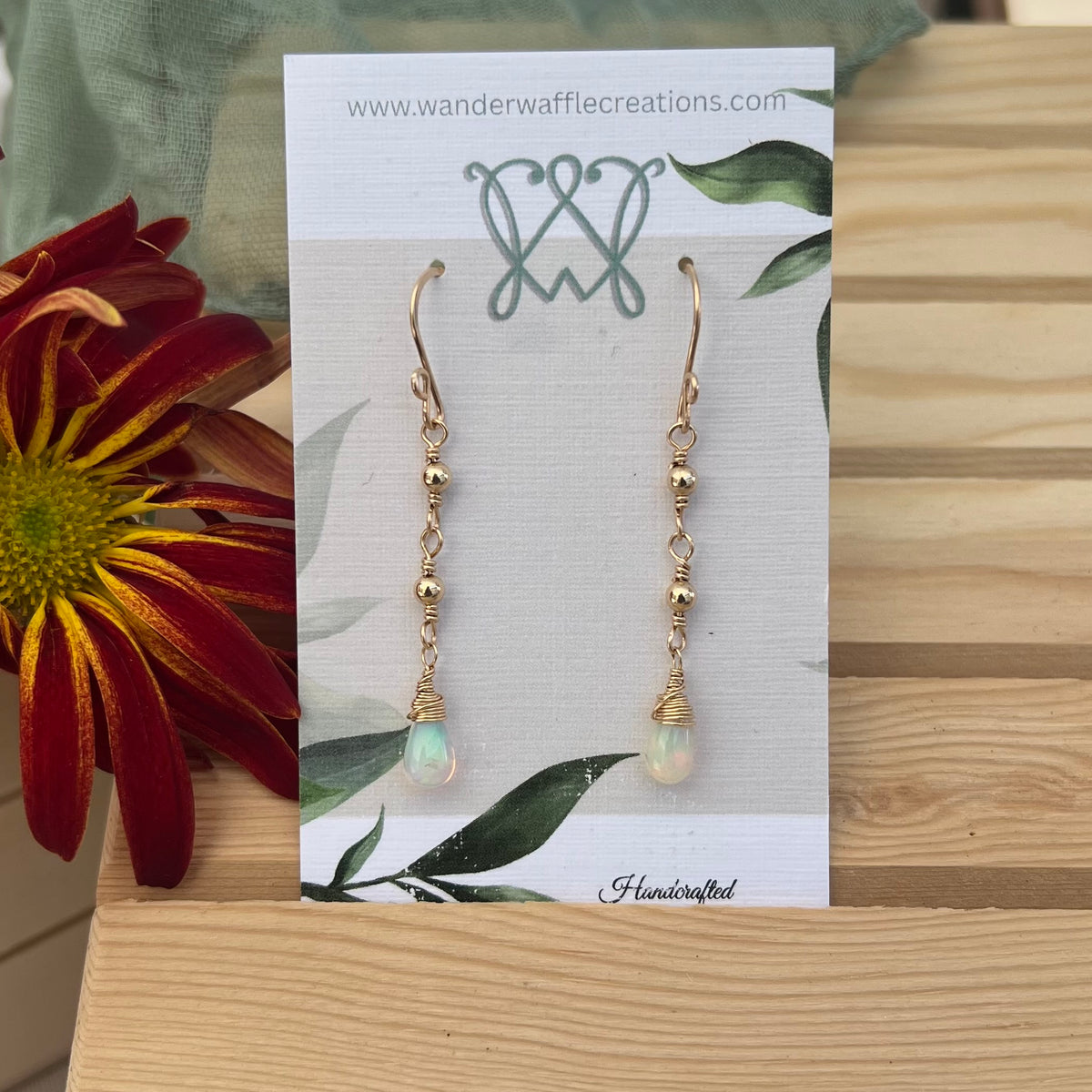 Ethiopian Opal Gold-Filled Drop Earrings