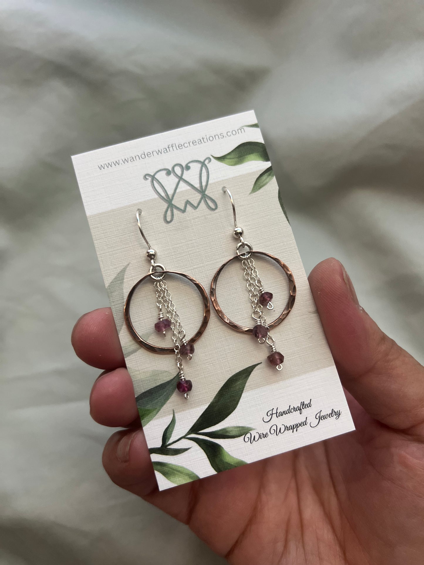 Tourmaline Earrings Mixed Metal