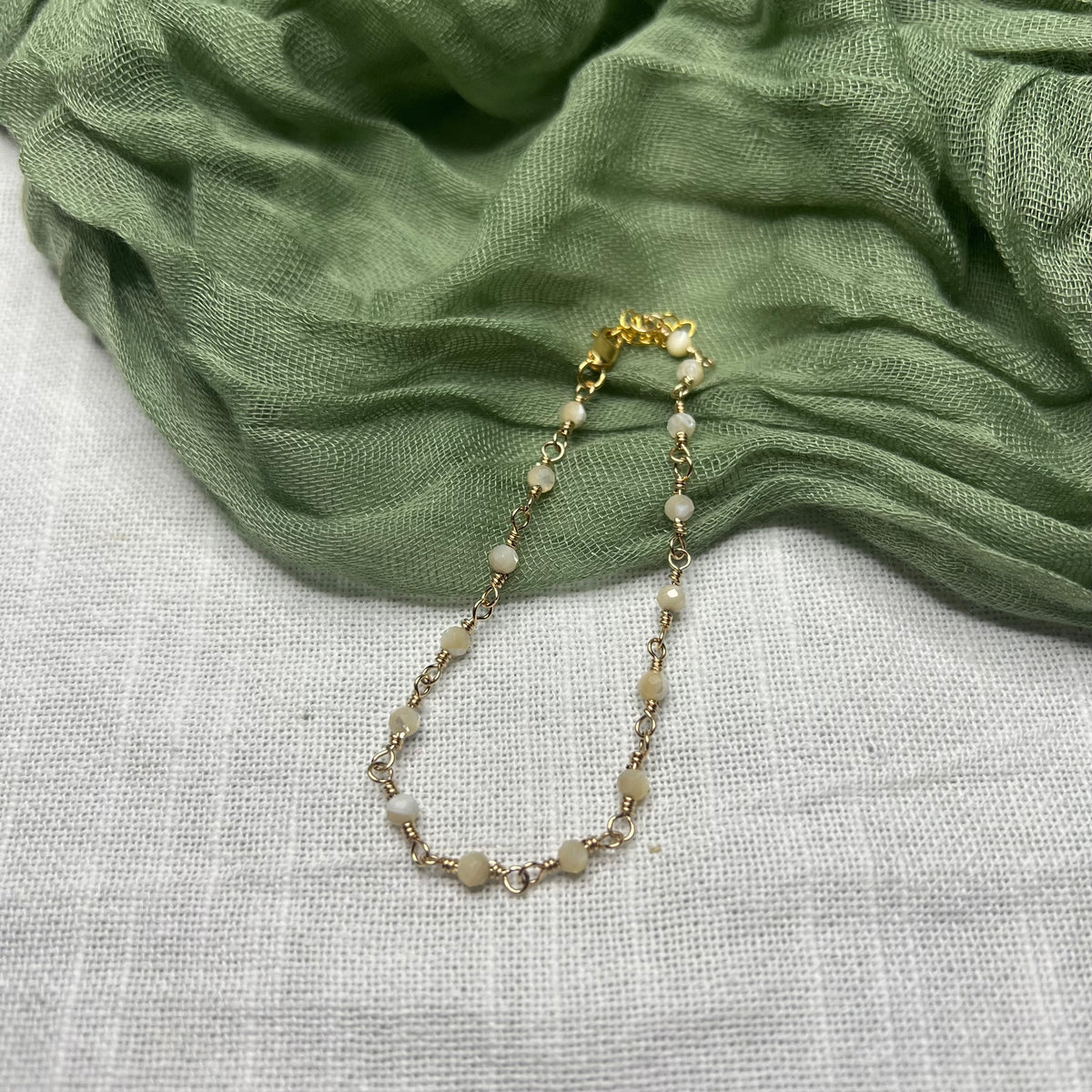 Mother of Pearl Bracelet – 14k Gold Filled