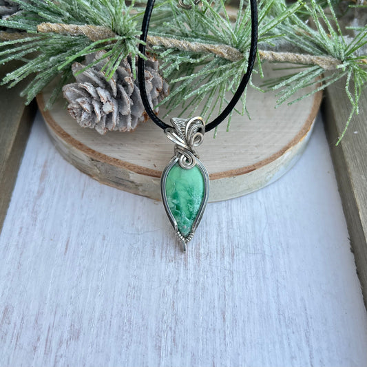 Variscite Pendant in Argentium Silver
