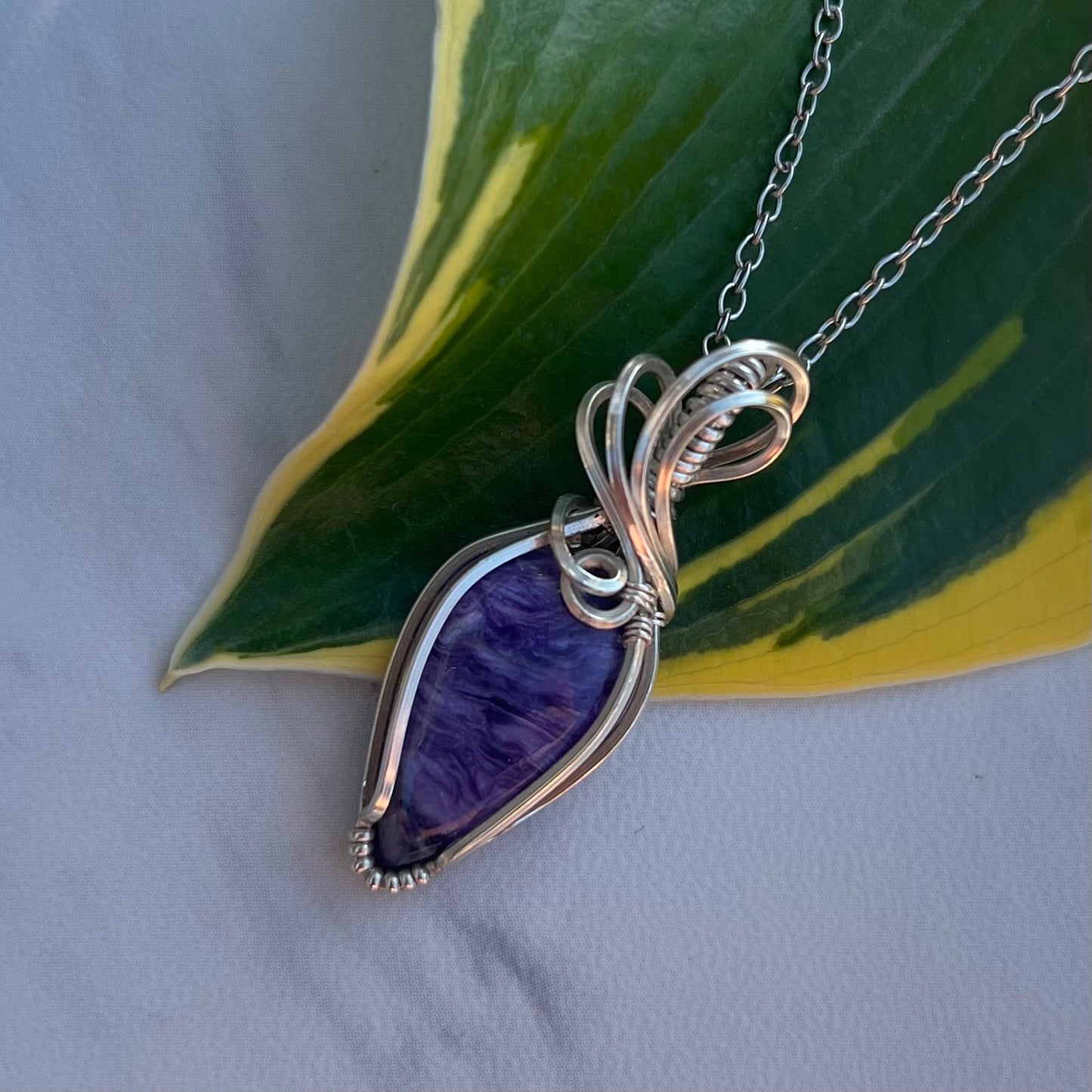Charoite in Argentium Silver