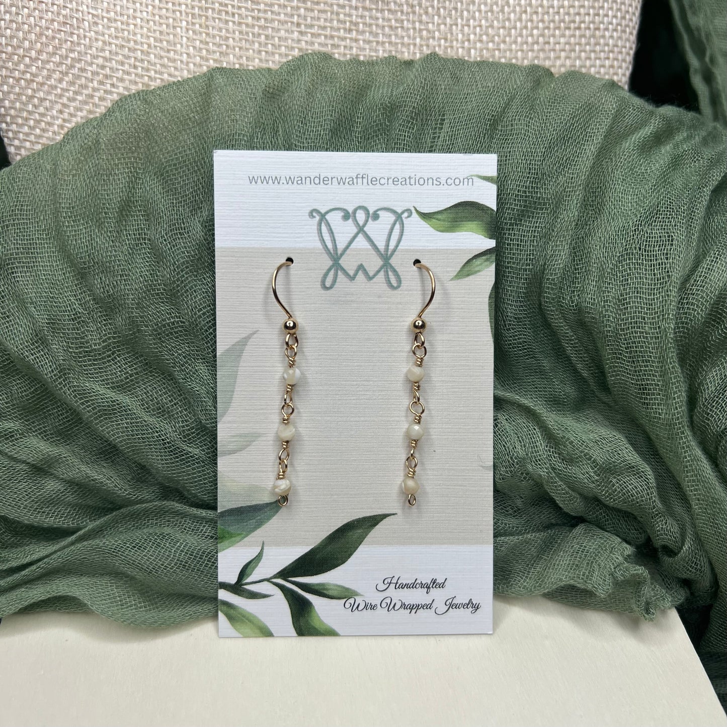 Mother of Pearl Earrings – 14k Gold Filled