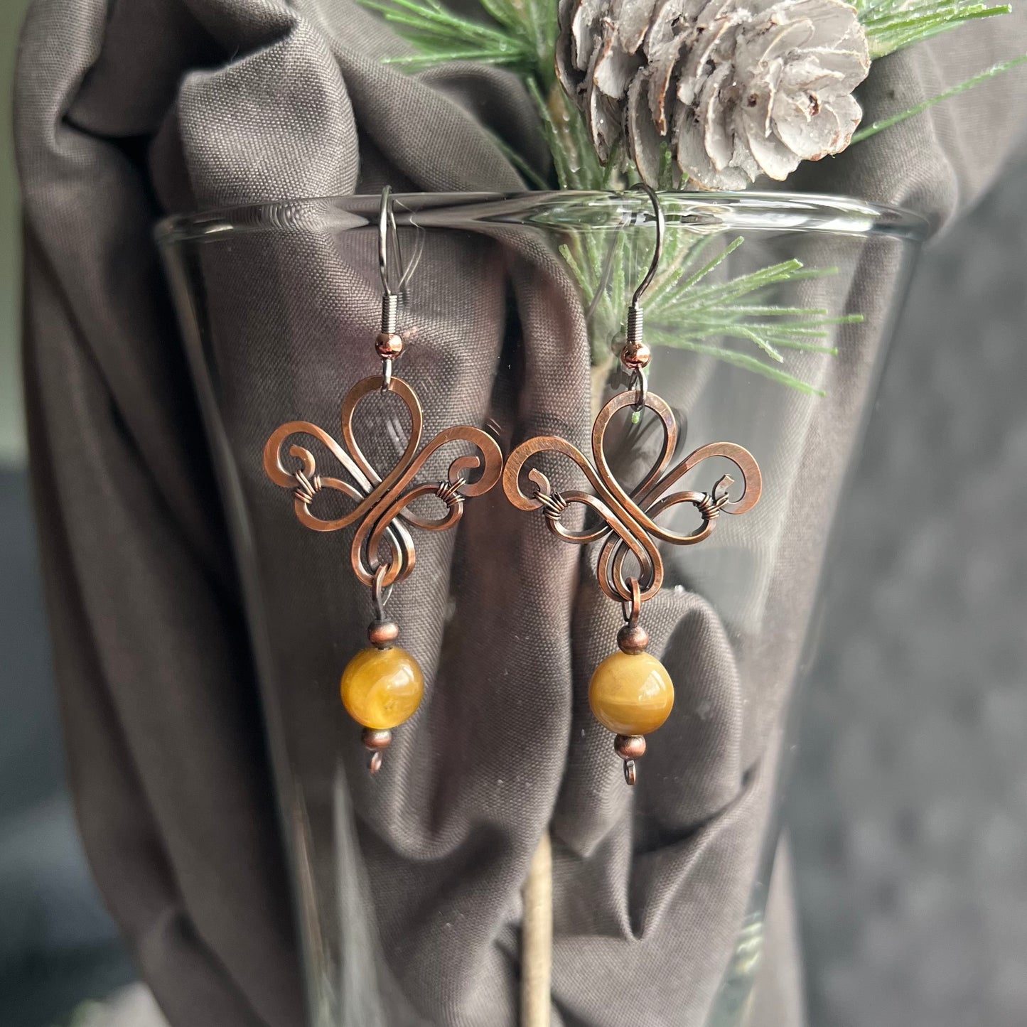 Yellow Tiger’s Eye Earrings
