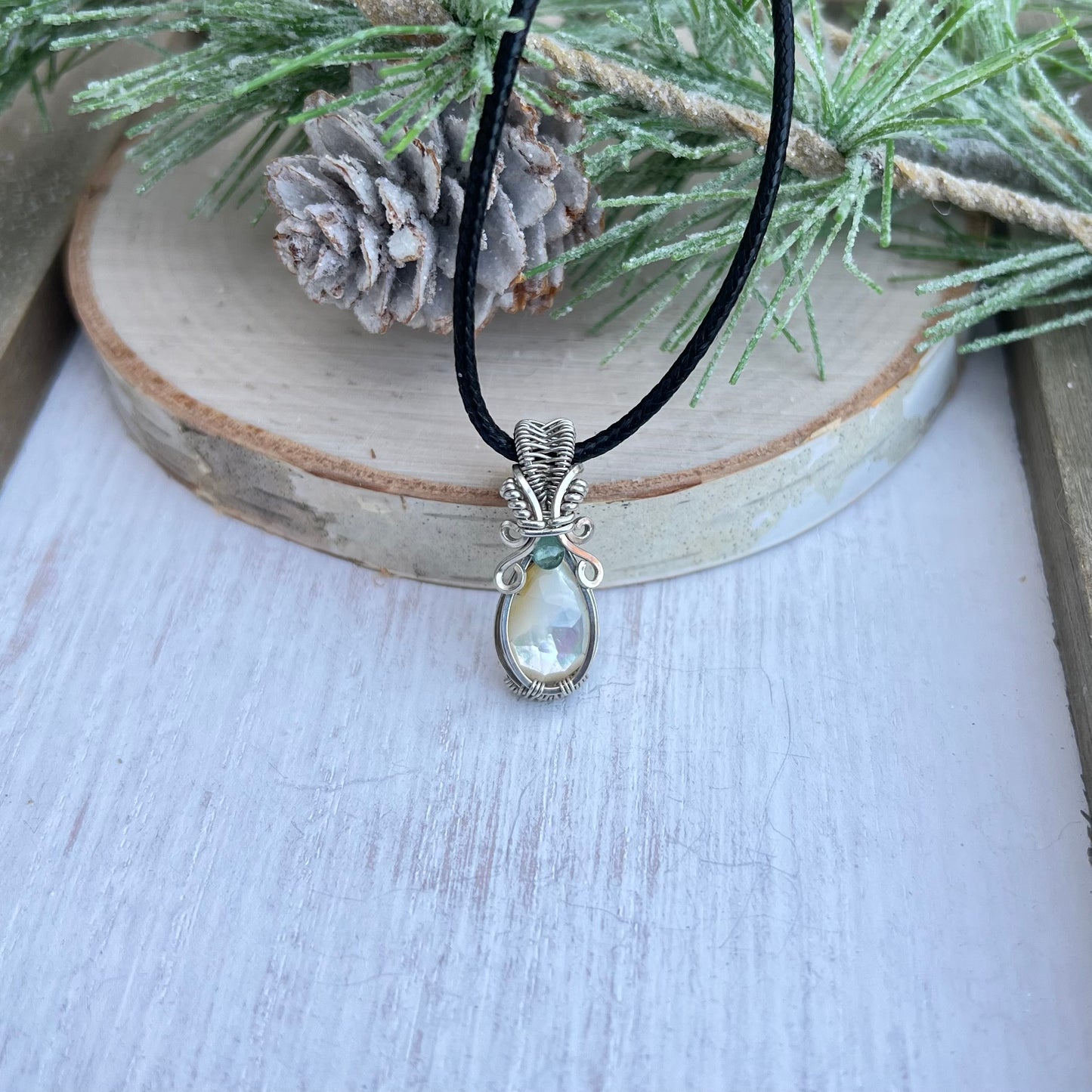 Mother of Pearl with Skye Apatite Pendant