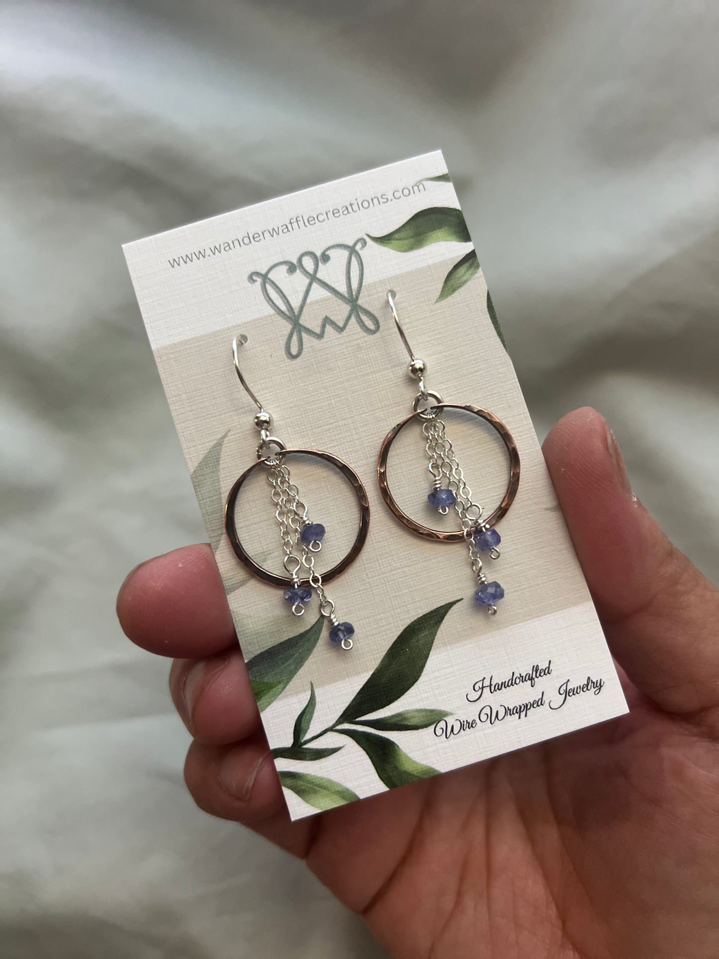 Tanzanite Earrings Mixed Metal