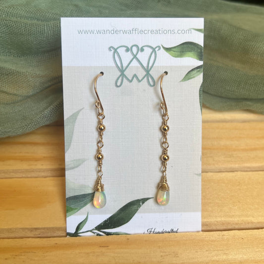 Ethiopian Opal Gold-Filled Drop Earrings