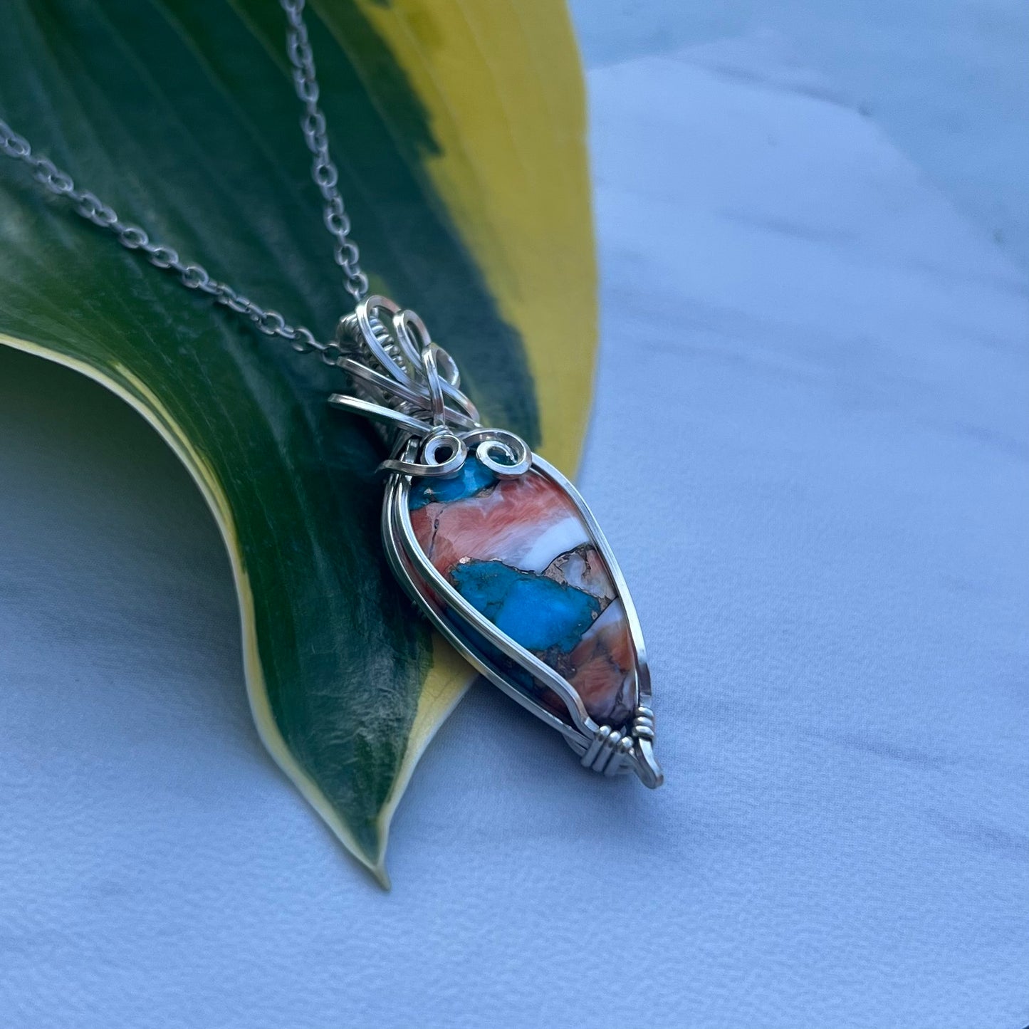Spiny Oyster Pendant in Argentium Silver