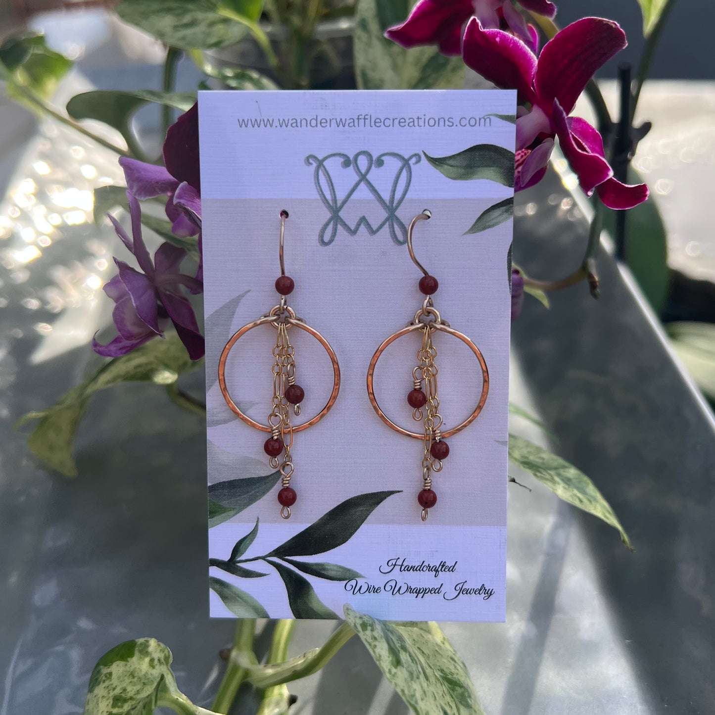 Red Jasper Earrings in 14k Gold Filled