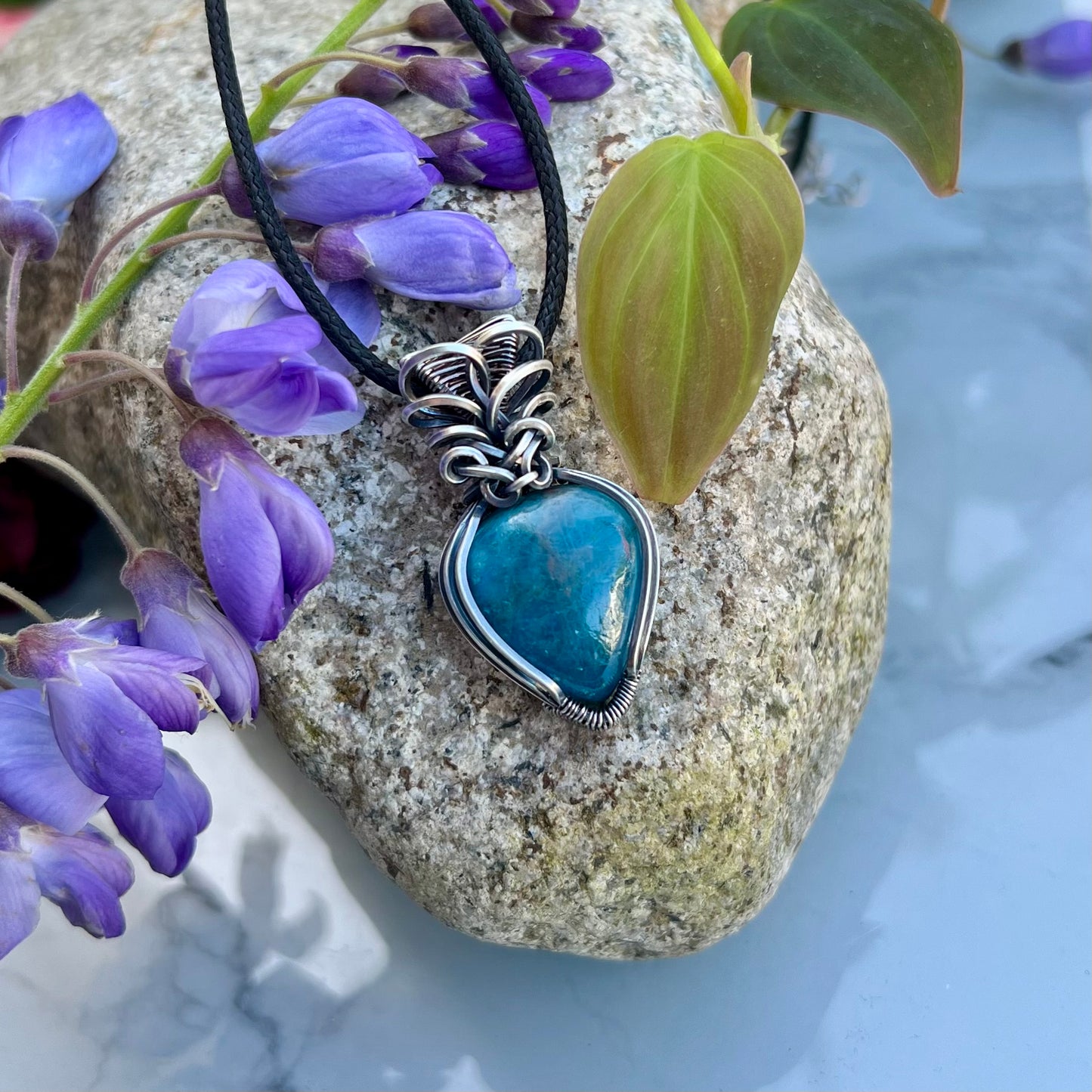 Neon Blue Apatite Pendant