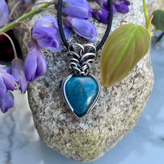 Neon Blue Apatite Pendant