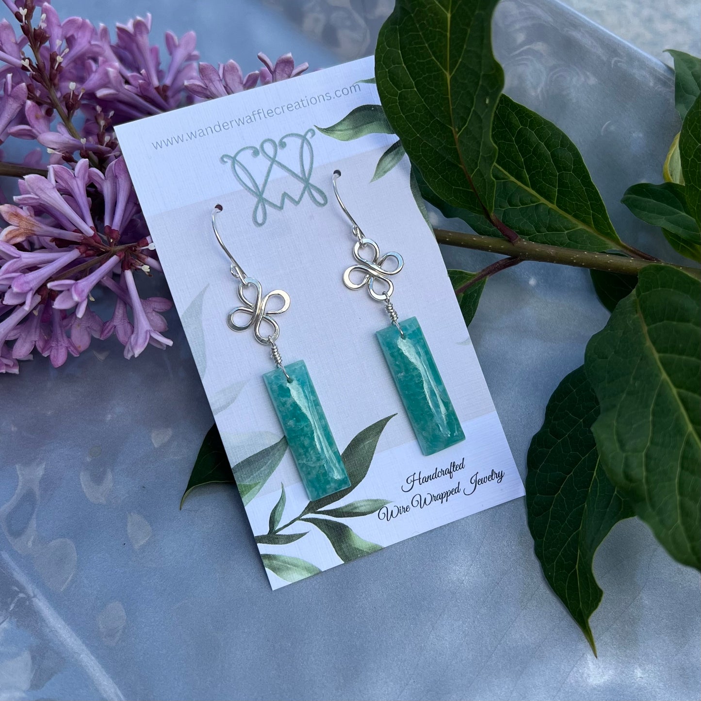 Amazonite Earrings in Argentium Silver