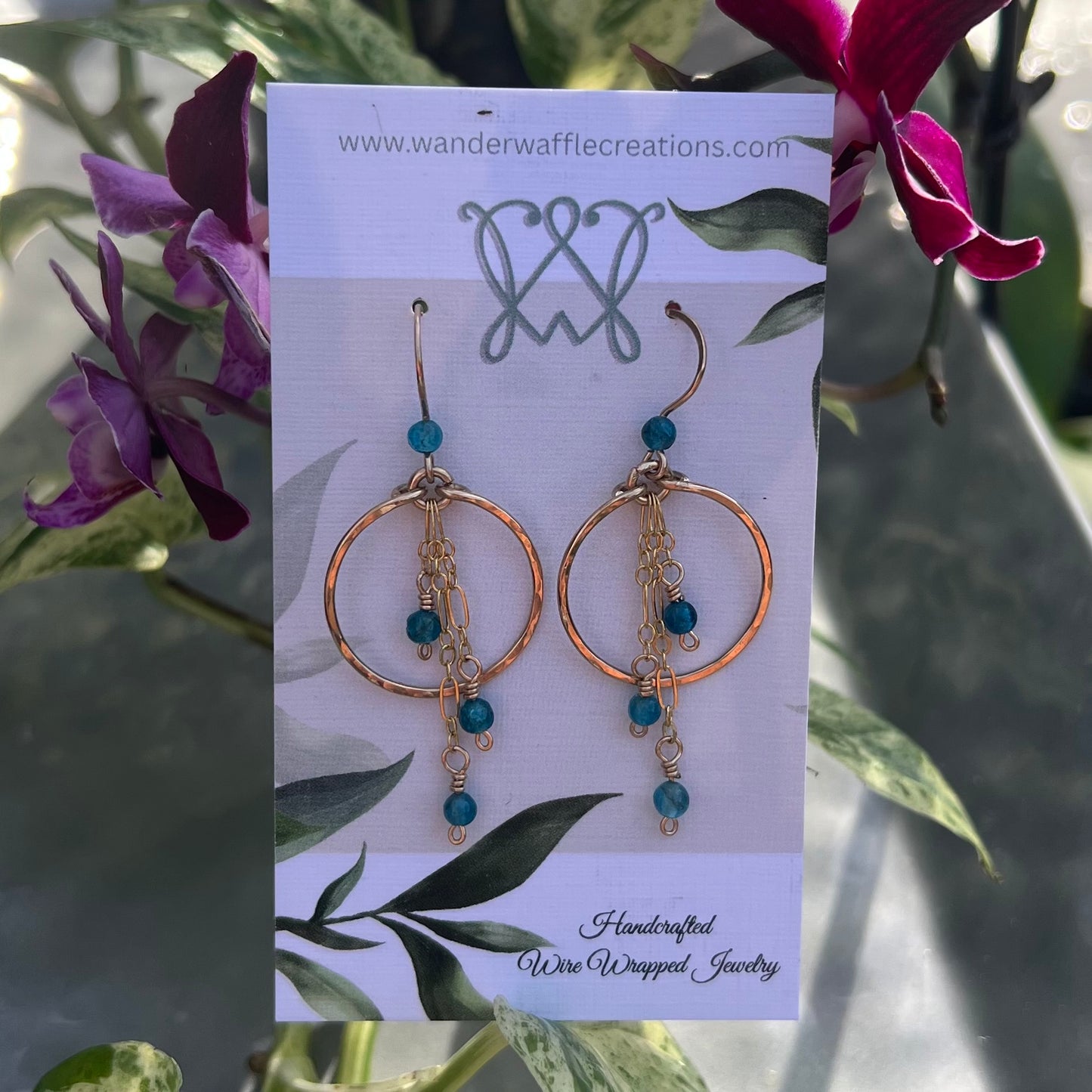 Neon Blue Apatite Earrings in 14k Gold Filled