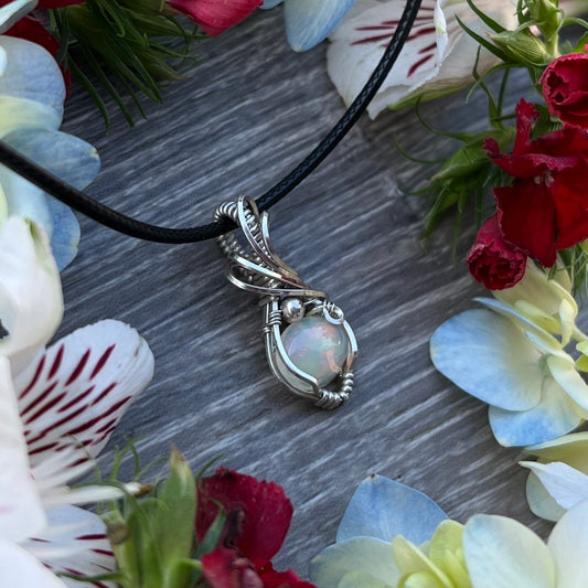 Ethiopian Opal Pendant in Argentium Silver