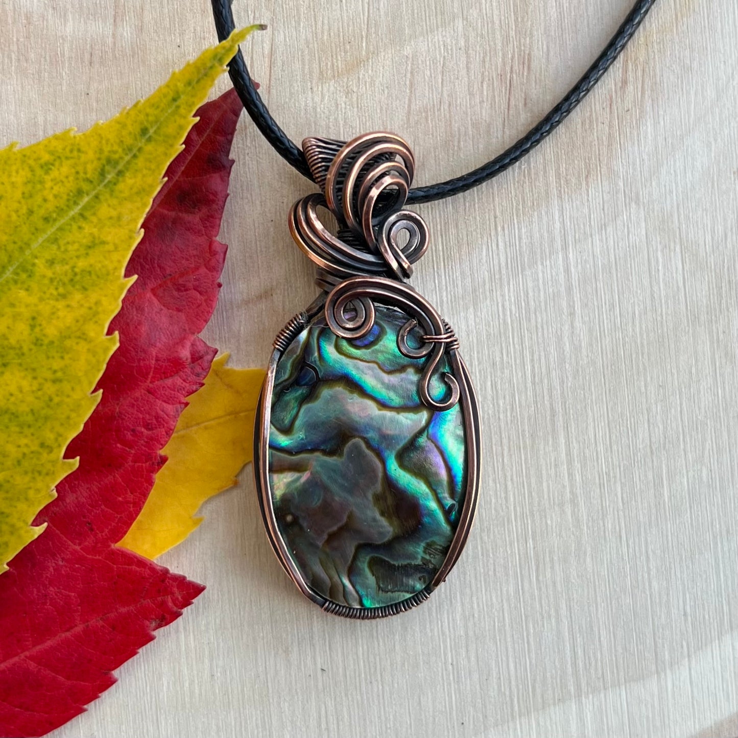 Abalone Shell Pendant in Copper