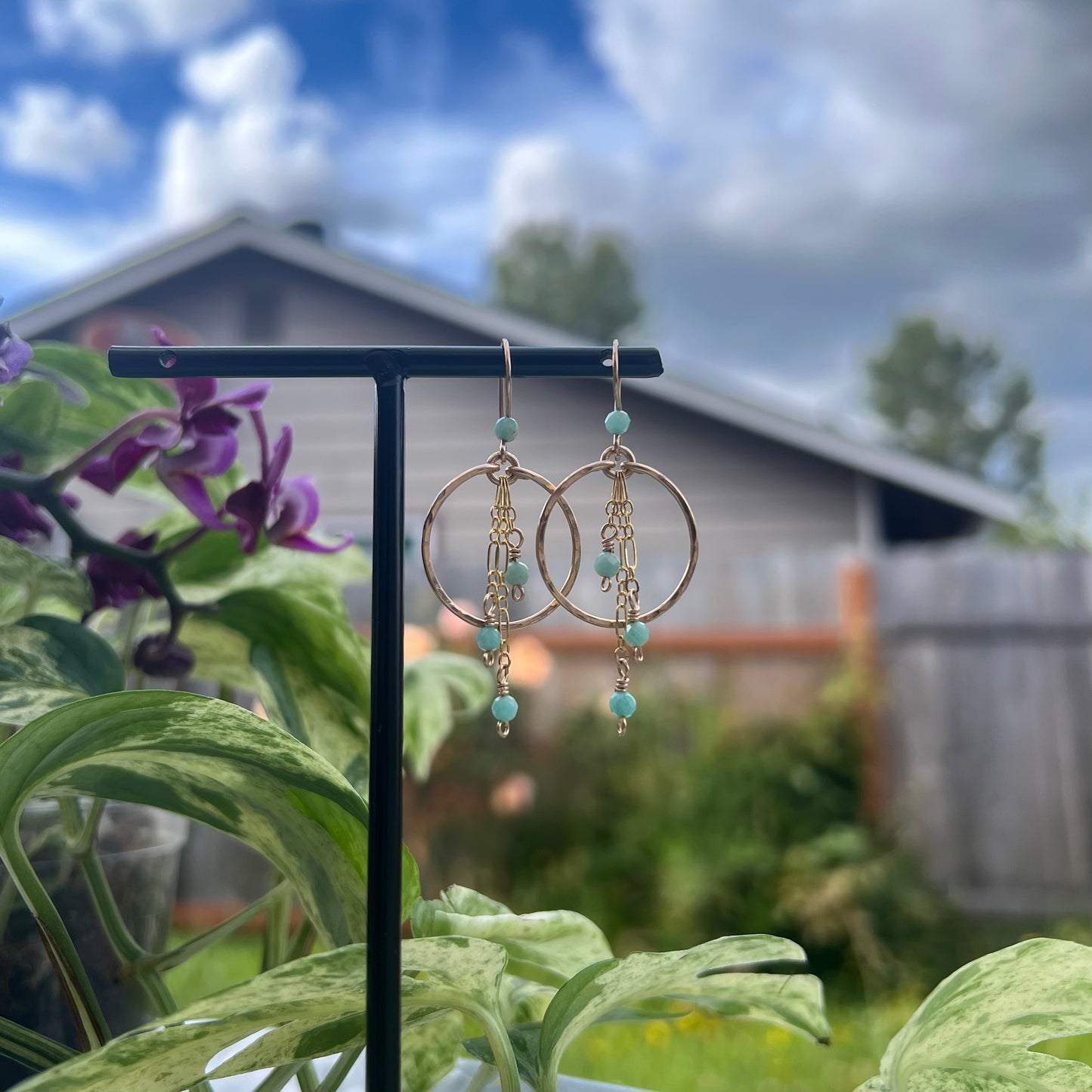 Amazonite Earrings in 14k Gold Filled