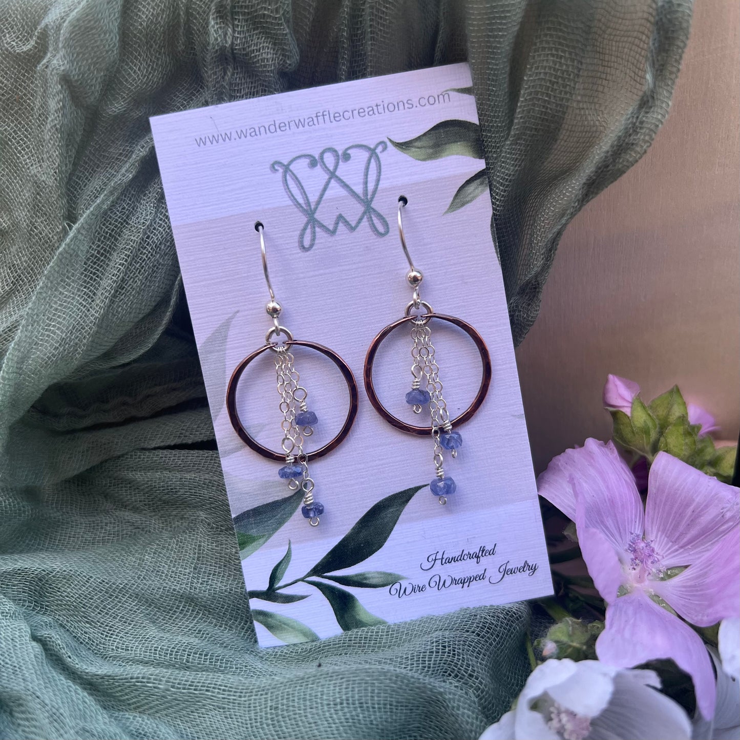 Tanzanite Earrings Mixed Metal
