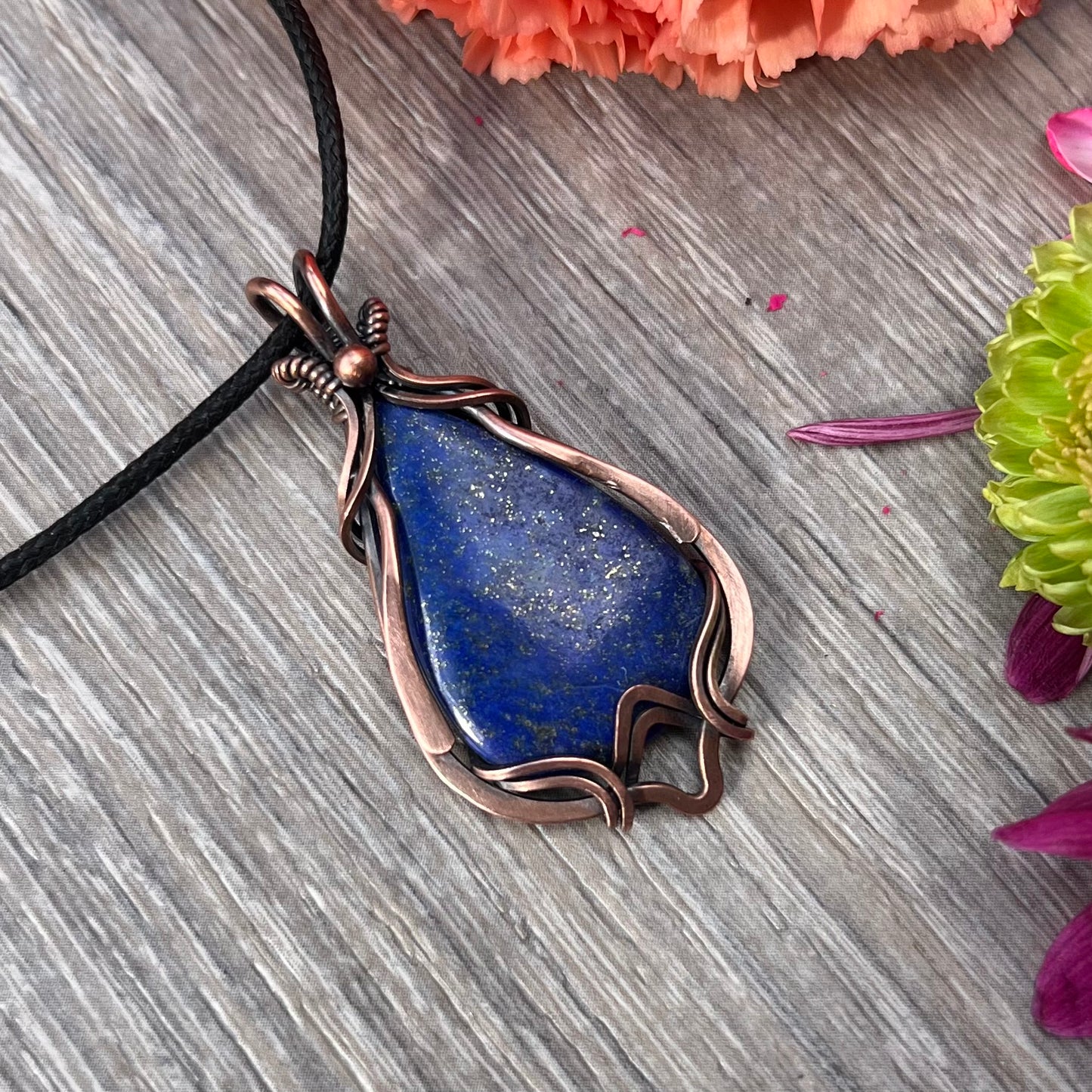 Lapis Lazuli Pendant in Copper