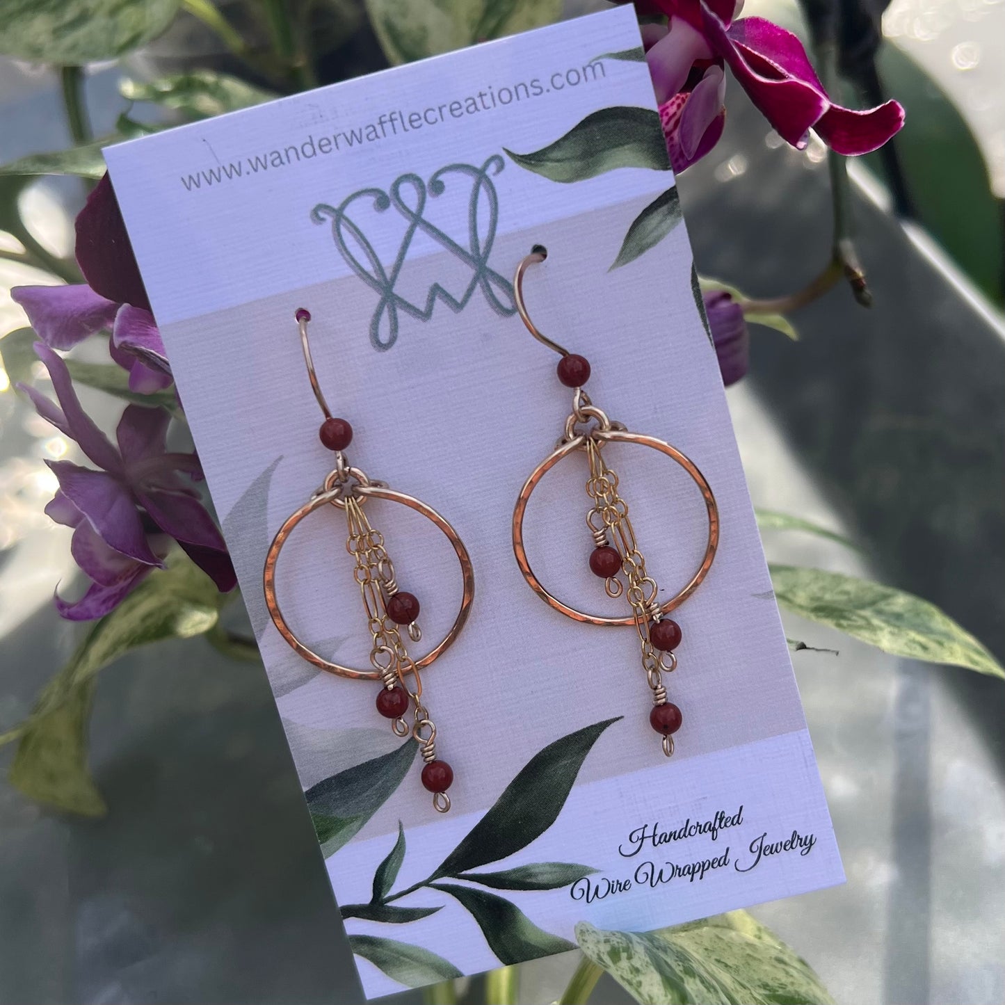 Red Jasper Earrings in 14k Gold Filled