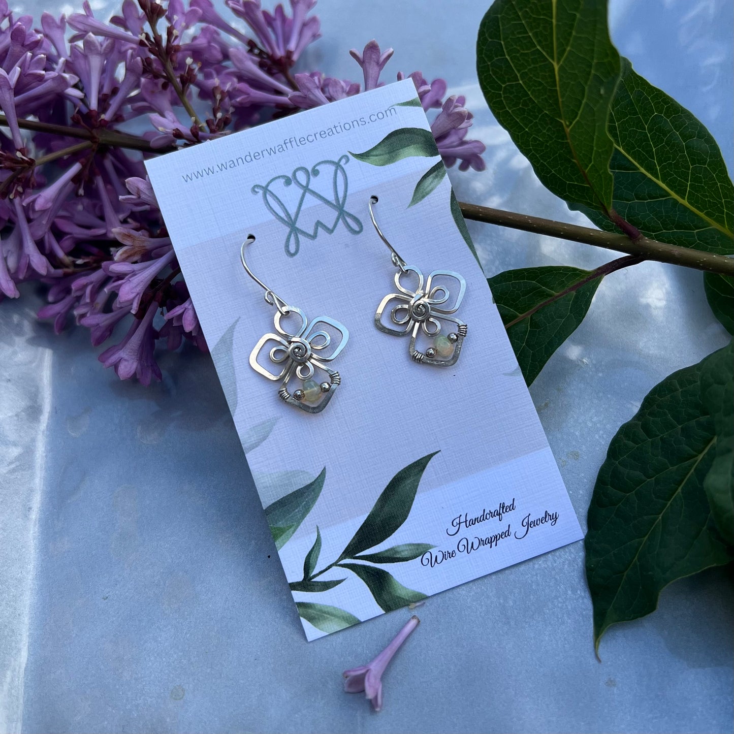Ethiopian Opal Earrings in Argentium Silver