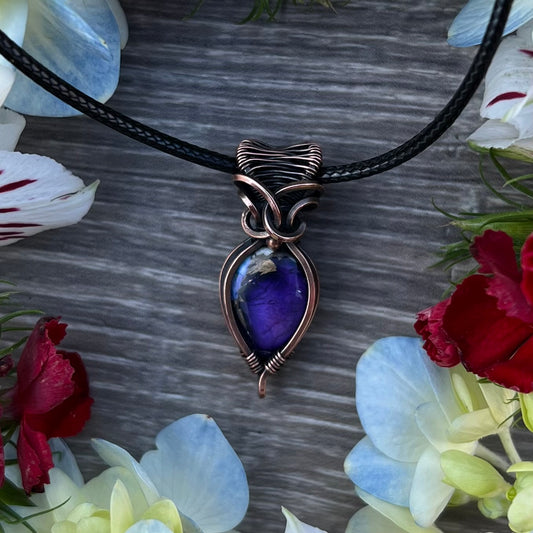 Purple Rose Dahlia in Antiqued Copper