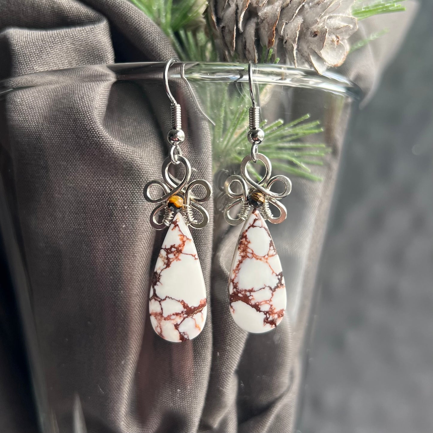 Wild Horse Stone with Tiger’s Eye Earrings