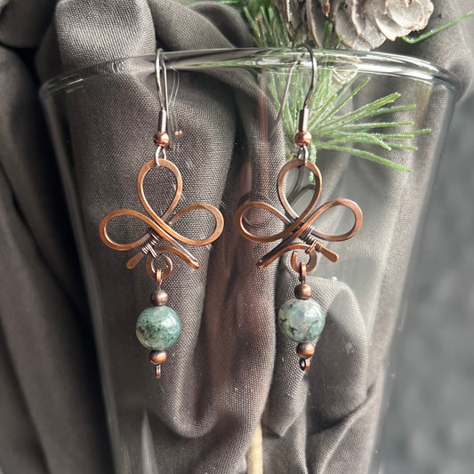 Green Moss Agate Earrings