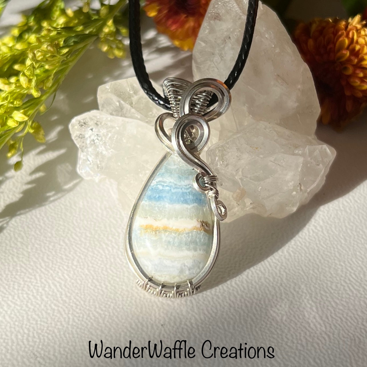 Scheelite Pendant in Argentium Silver