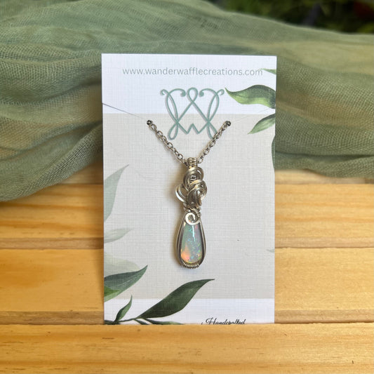 Ethiopian Opal Pendant in Argentium Silver