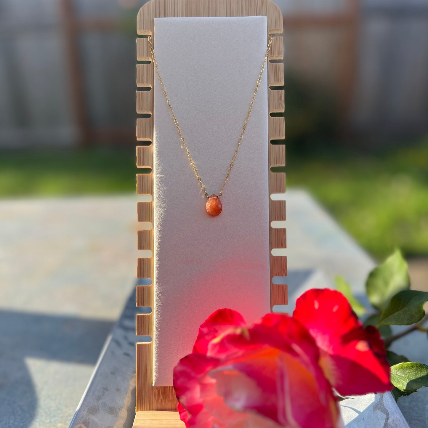 Sunstone on 17” 14k Gold Filled Chain