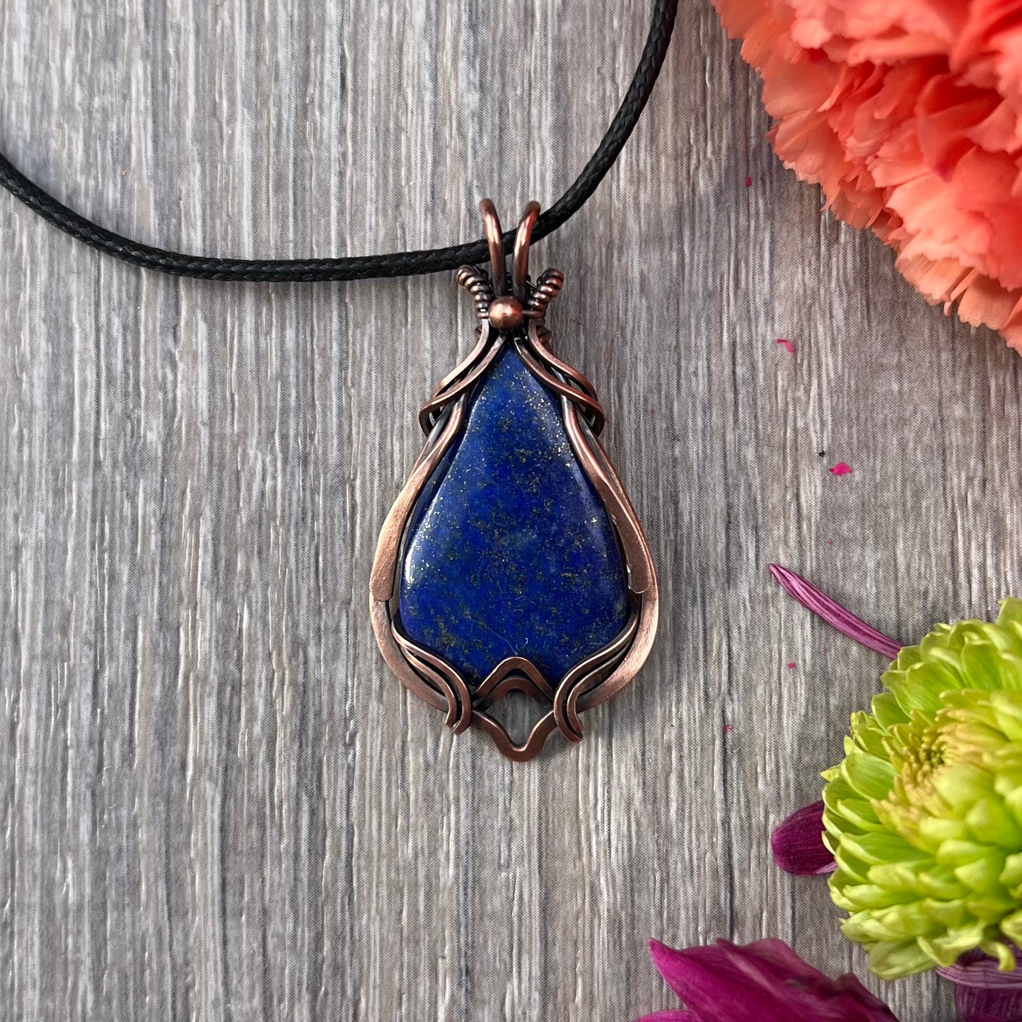 Lapis Lazuli Pendant in Copper