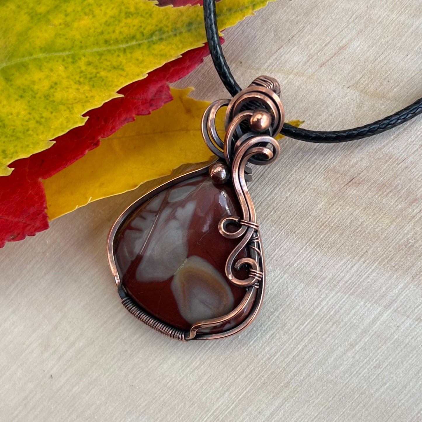 Noreena Jasper Pendant in Copper