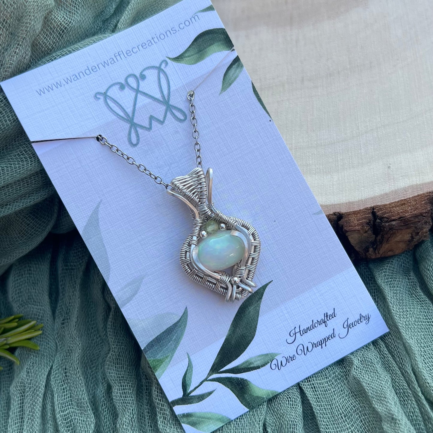 Ethiopian Opal & Peridot Pendant