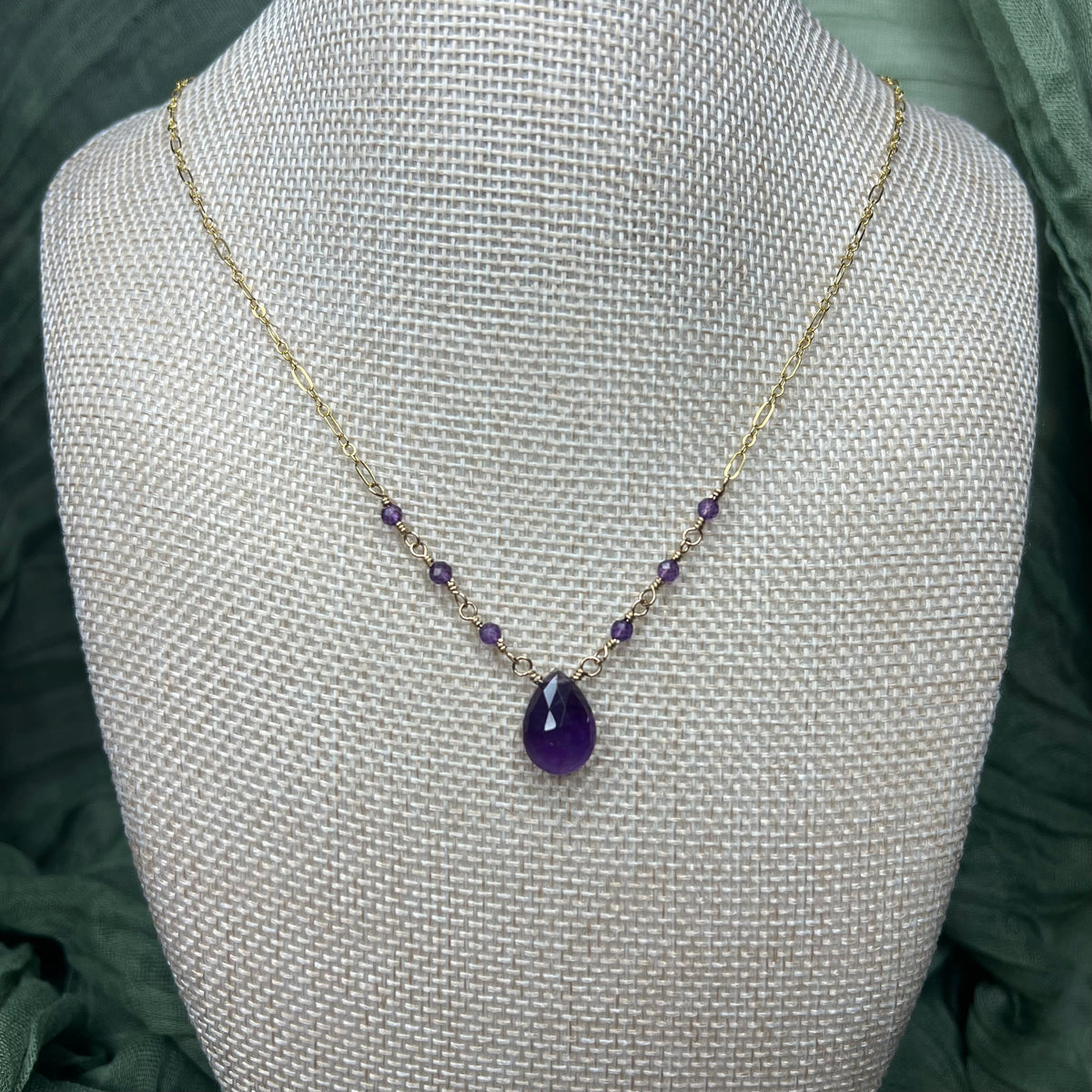 Amethyst Necklace – 17” 14k Gold Filled
