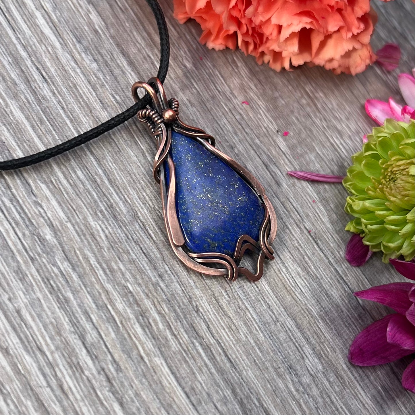 Lapis Lazuli Pendant in Copper