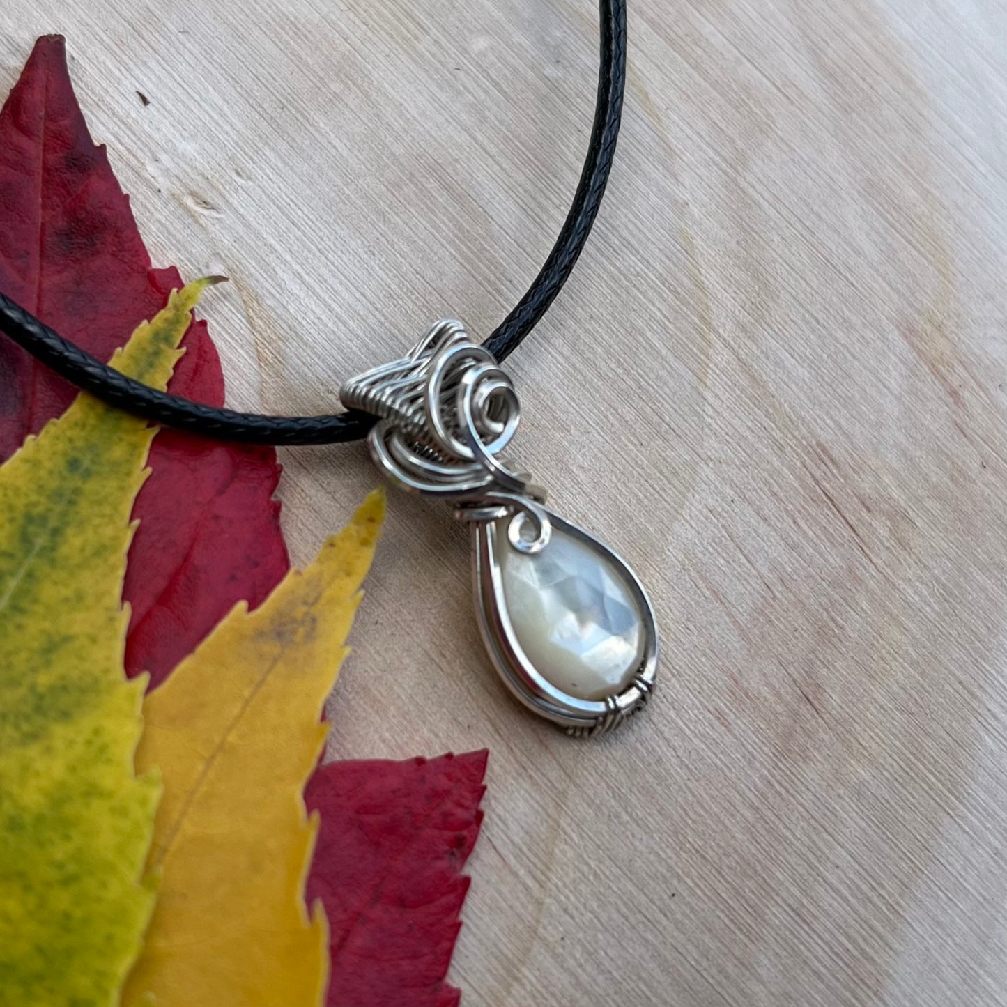 Mother of Pearl Pendant in Argentium Silver