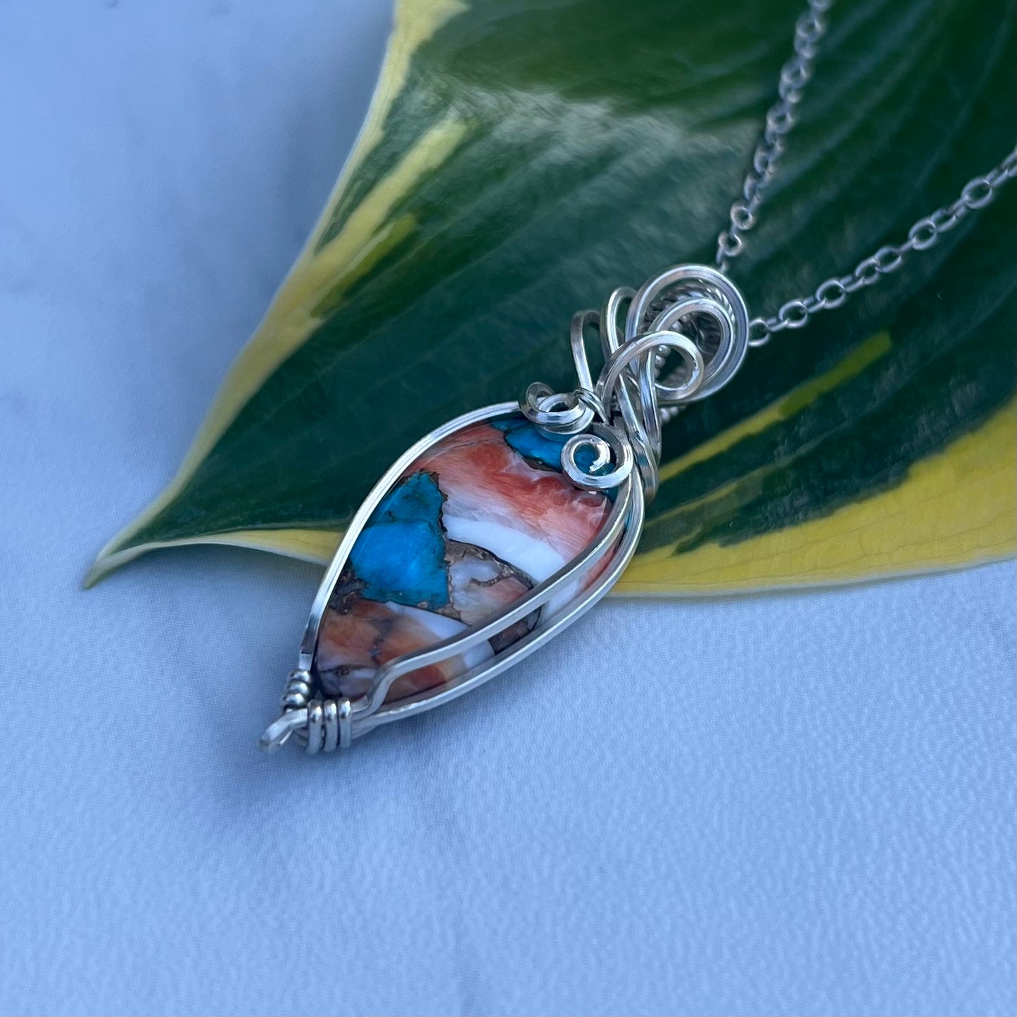 Spiny Oyster Pendant in Argentium Silver