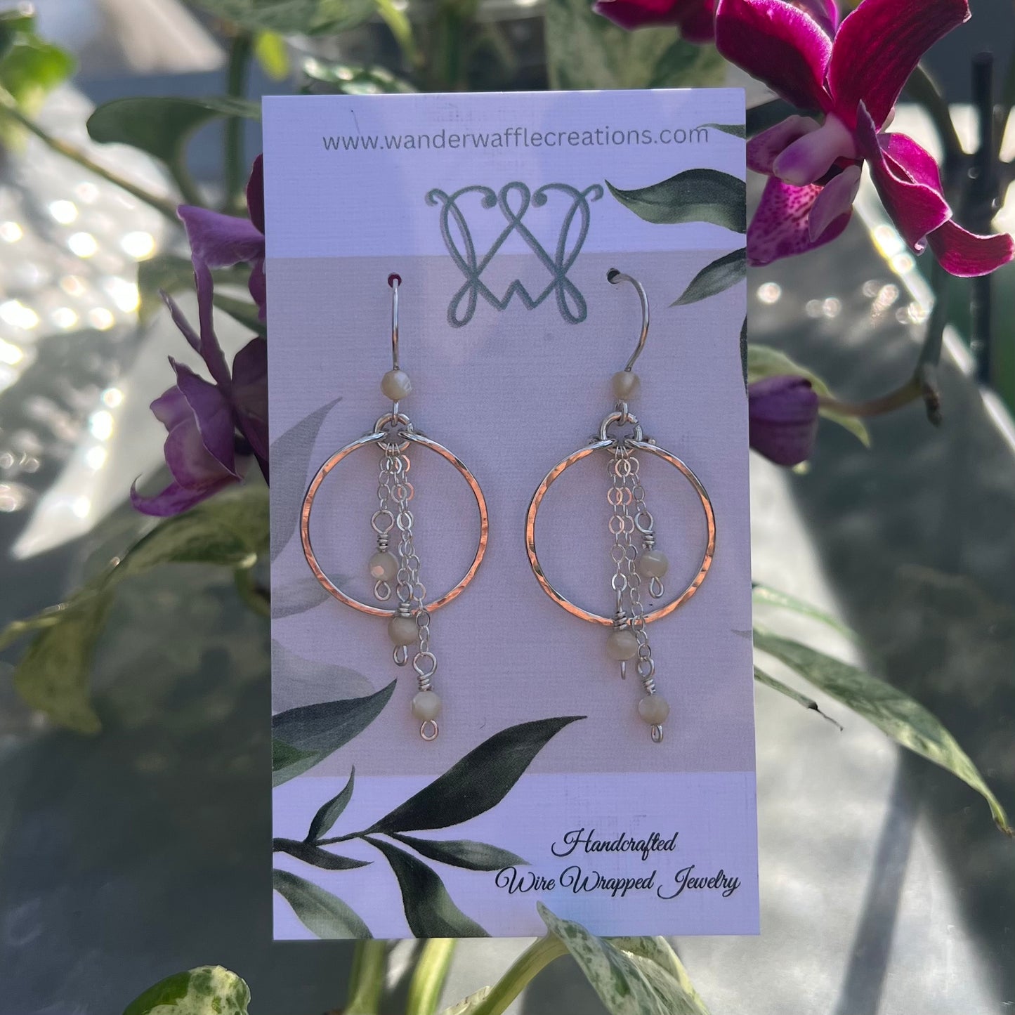 Mother of Pearl Earrings in Argentium Silver