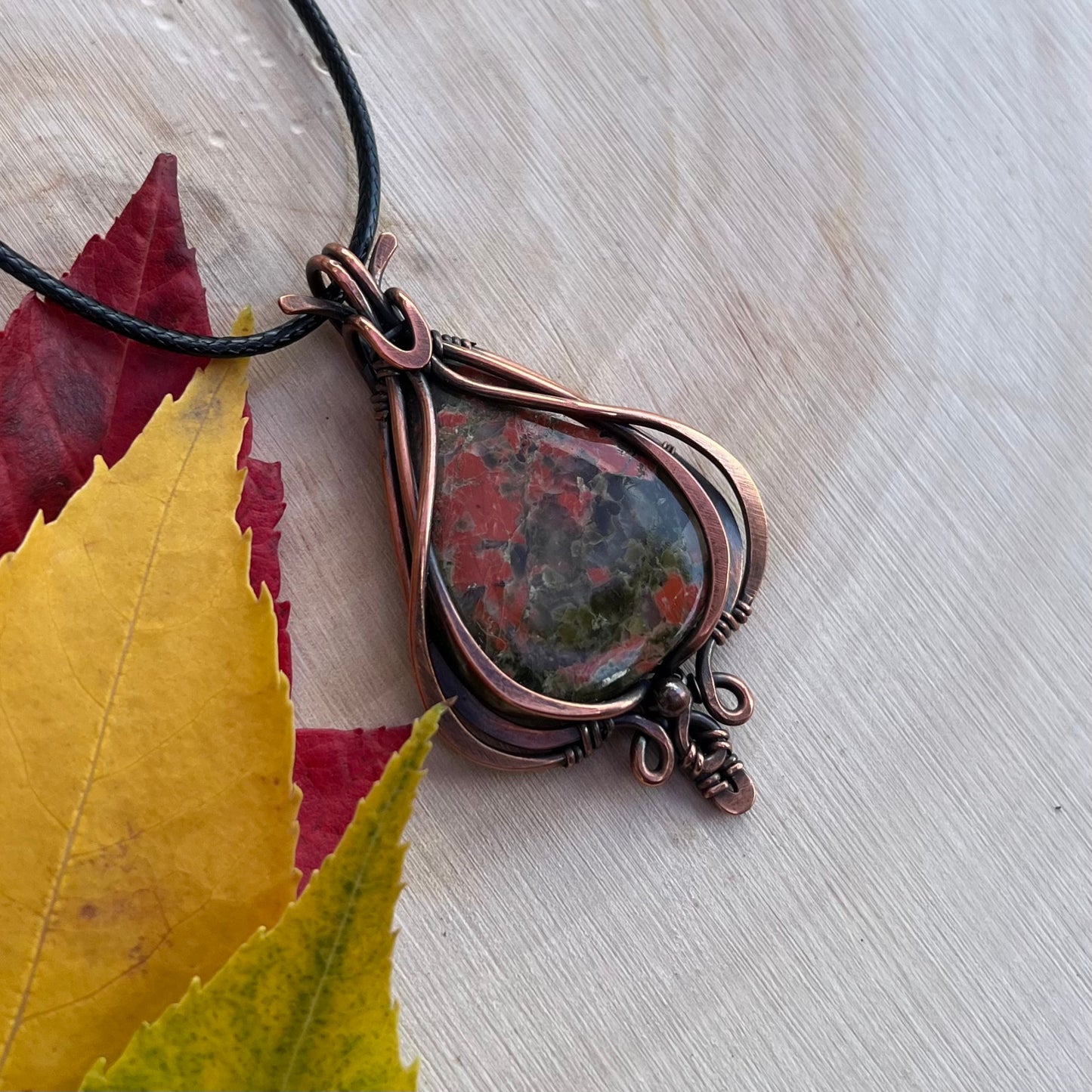 Unakite Pendant in Copper