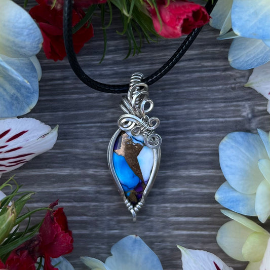 Purple Rose Dahlia Pendant in Argentium Silver