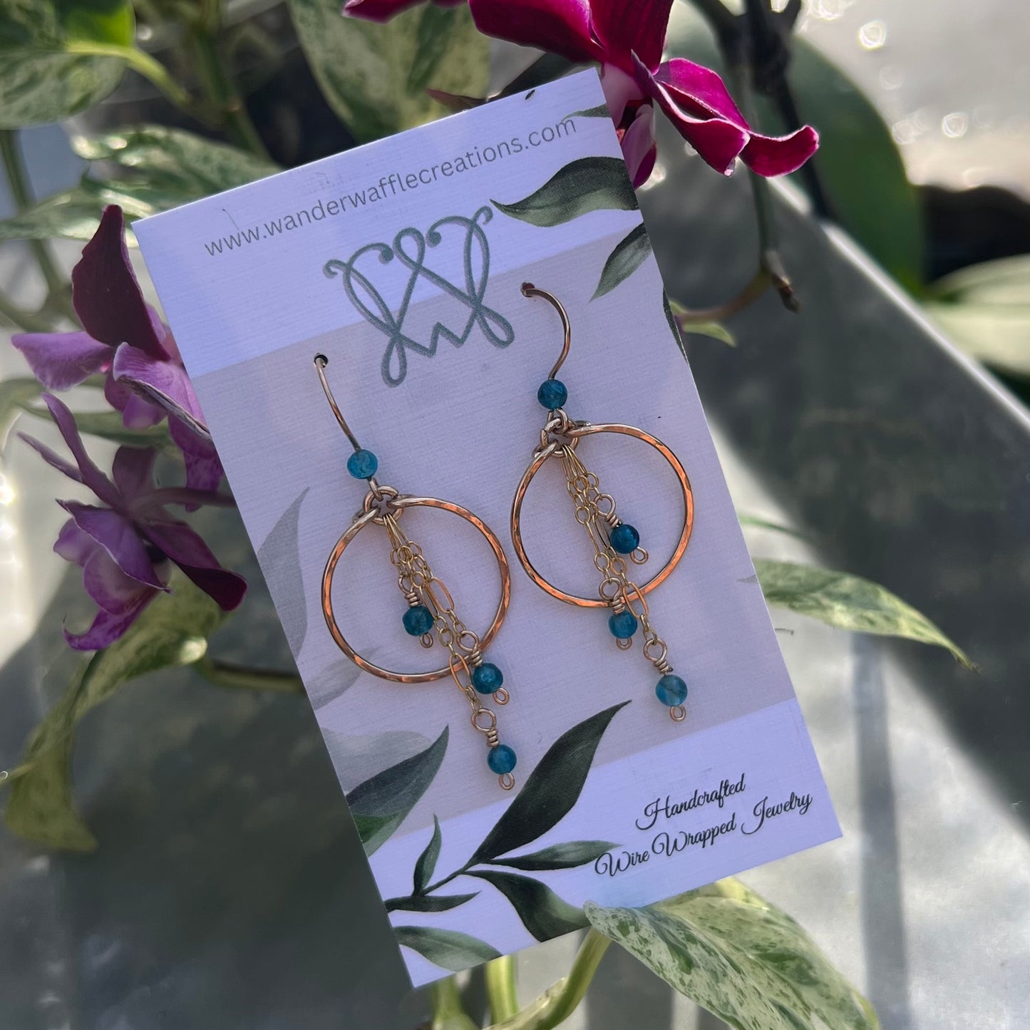 Neon Blue Apatite Earrings in 14k Gold Filled