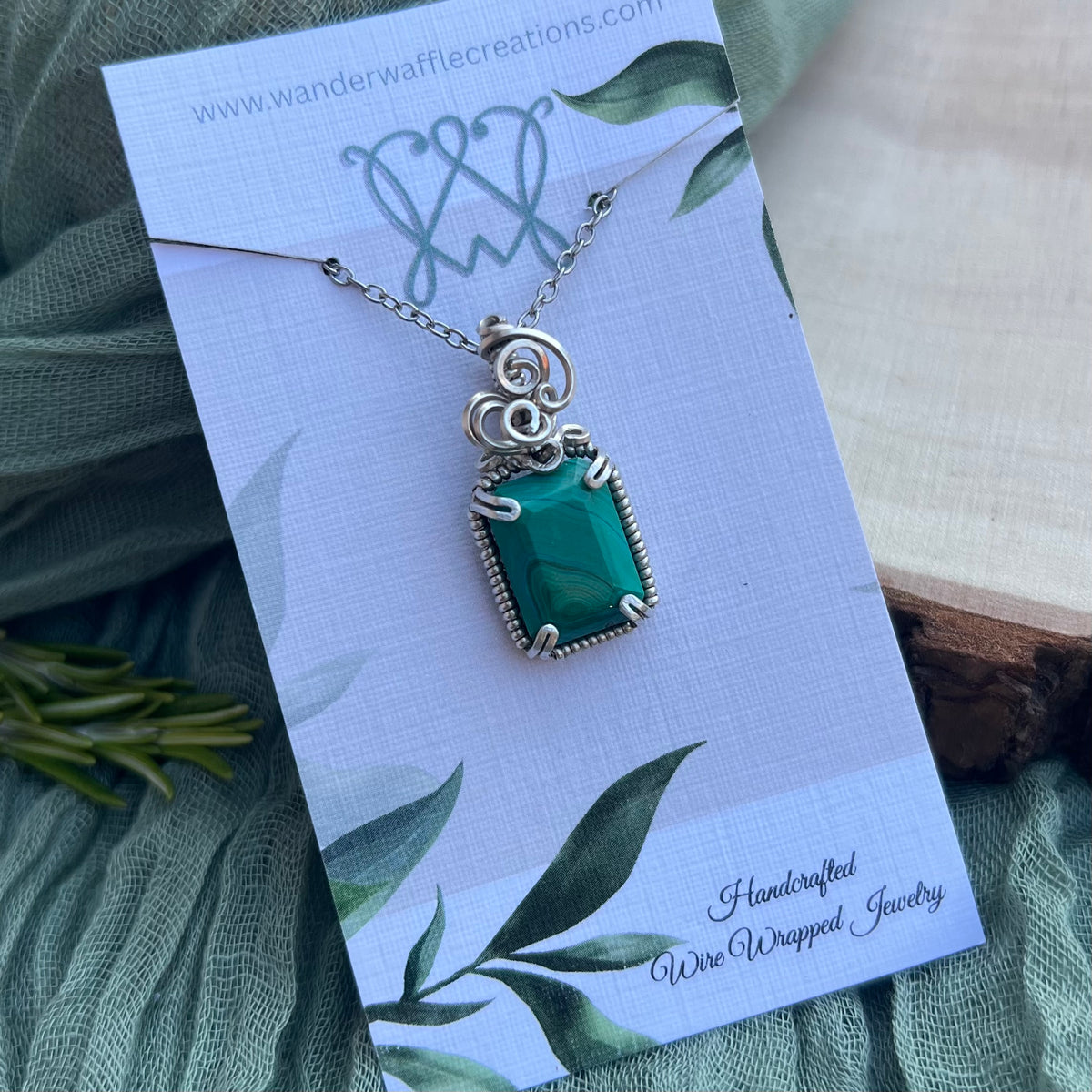 Malachite Pendant|Argentium Silver
