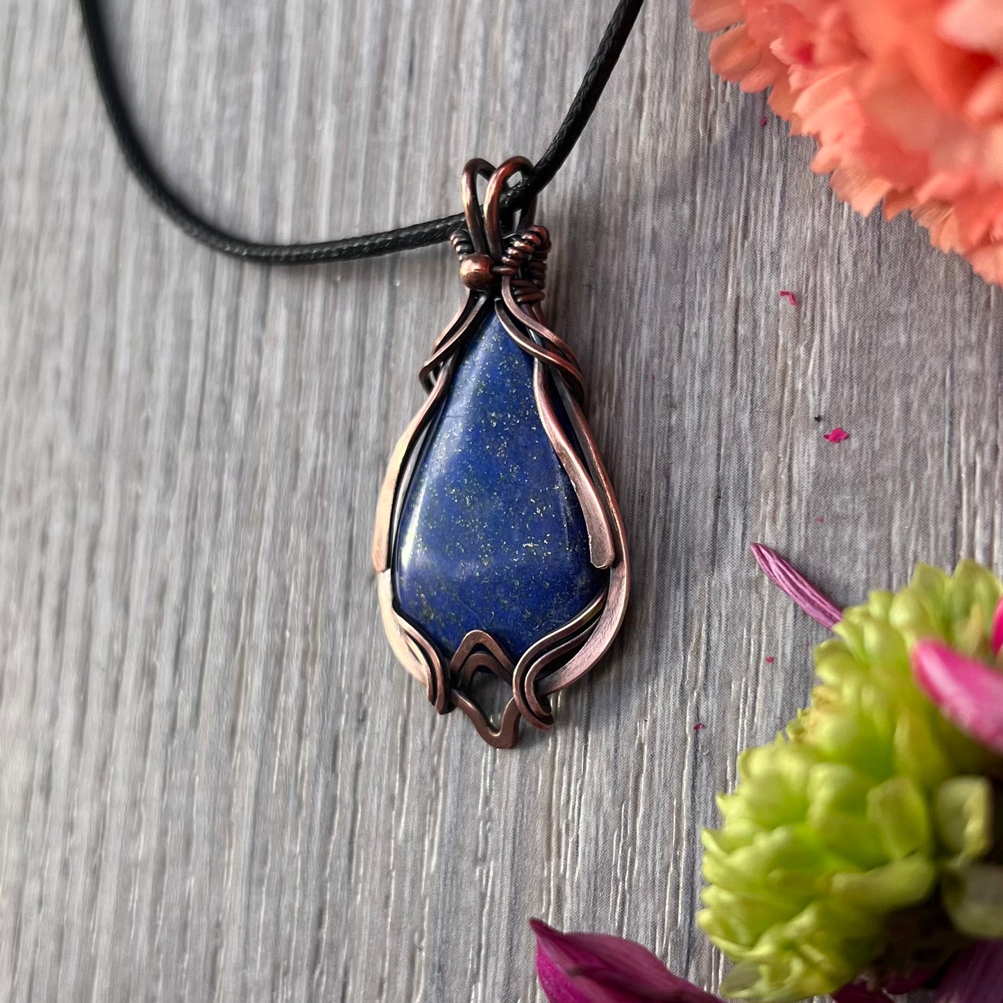 Lapis Lazuli Pendant in Copper