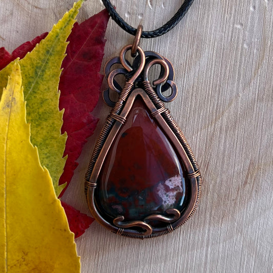 Bloodstone Pendant in Copper