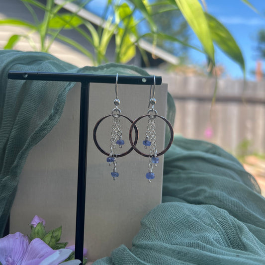 Tanzanite Earrings Mixed Metal