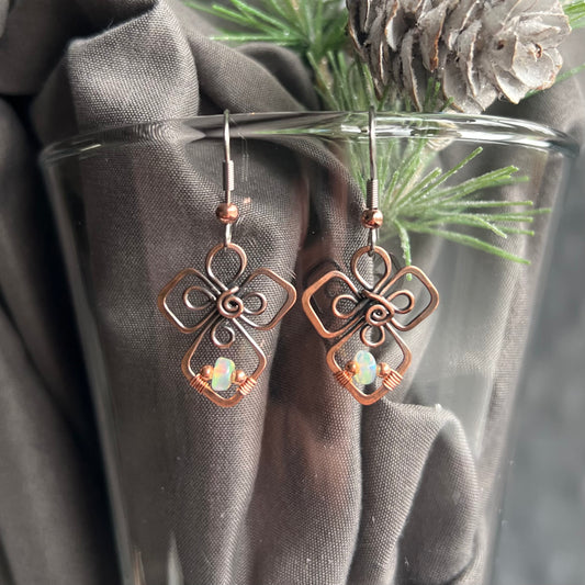 Ethiopian Opal Angel Earrings