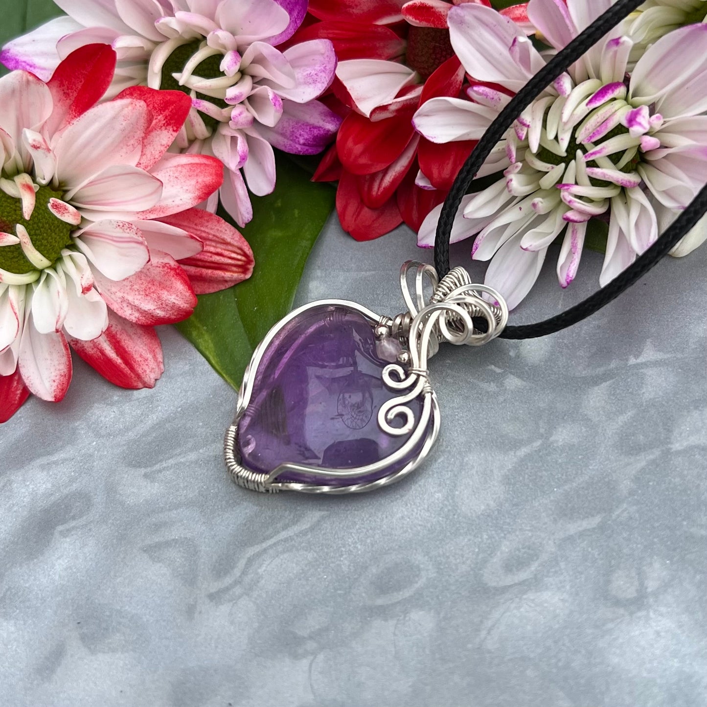 Amethyst with Rose Quartz in Argentium Silver