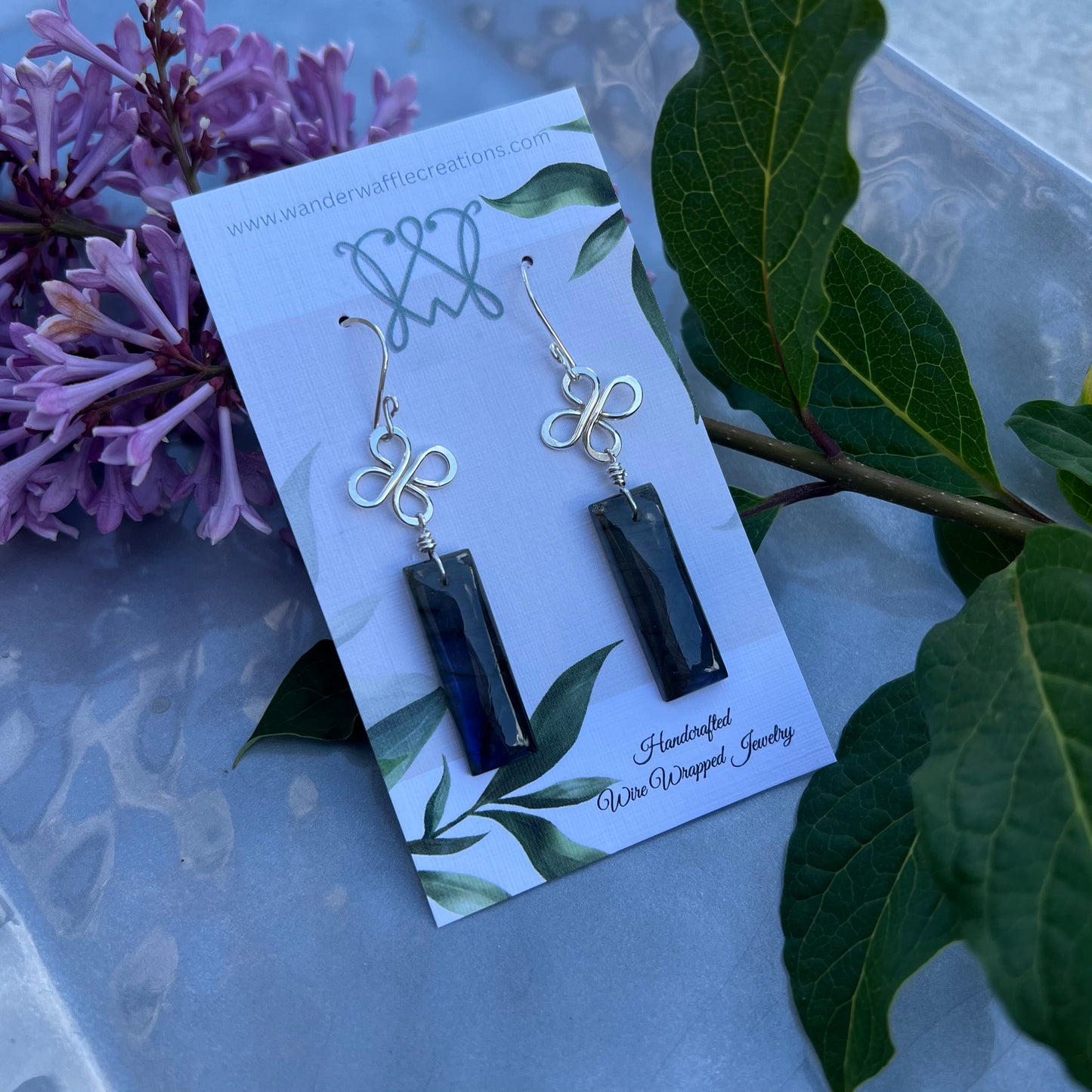 Labradorite Earrings in Argentium Silver
