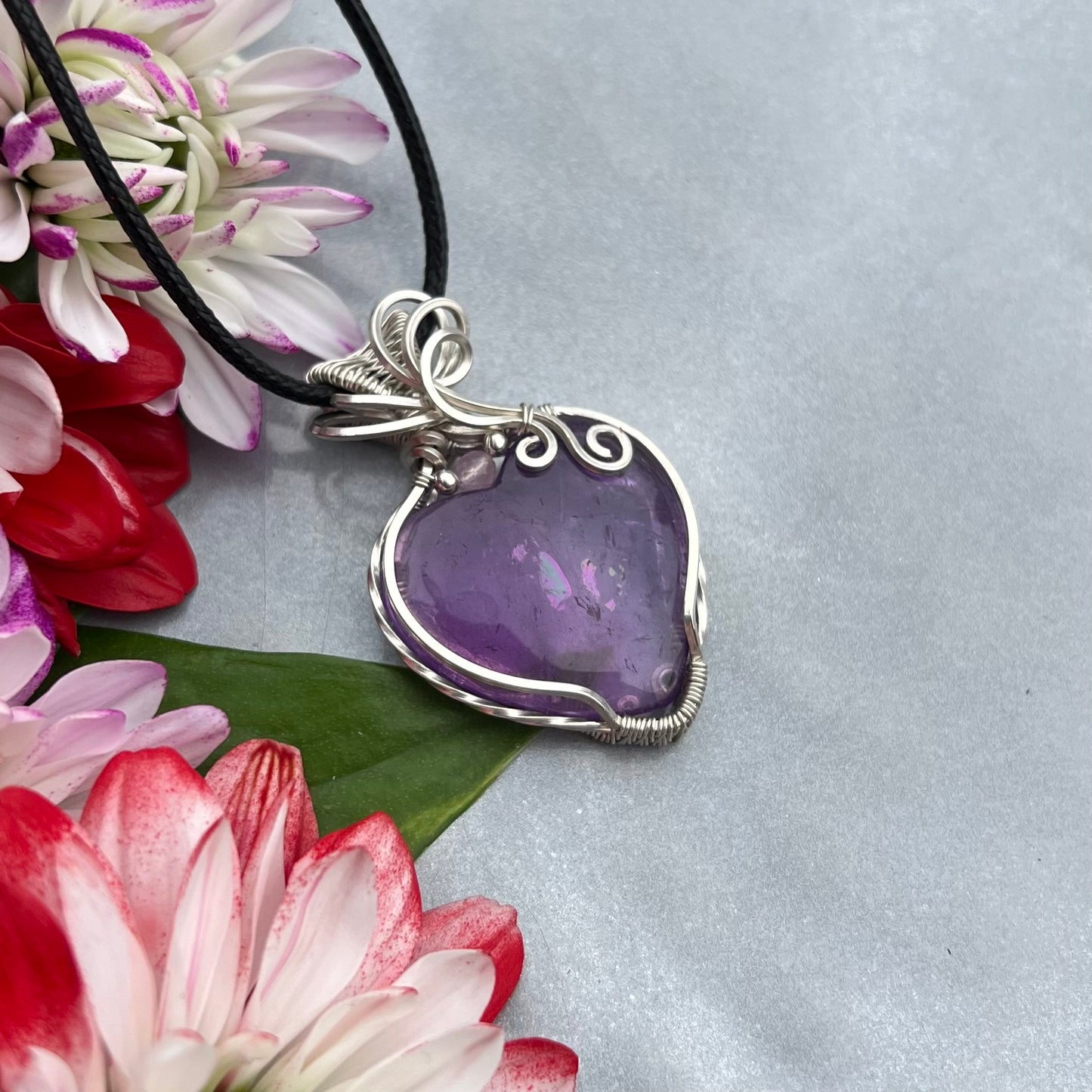 Amethyst with Rose Quartz in Argentium Silver
