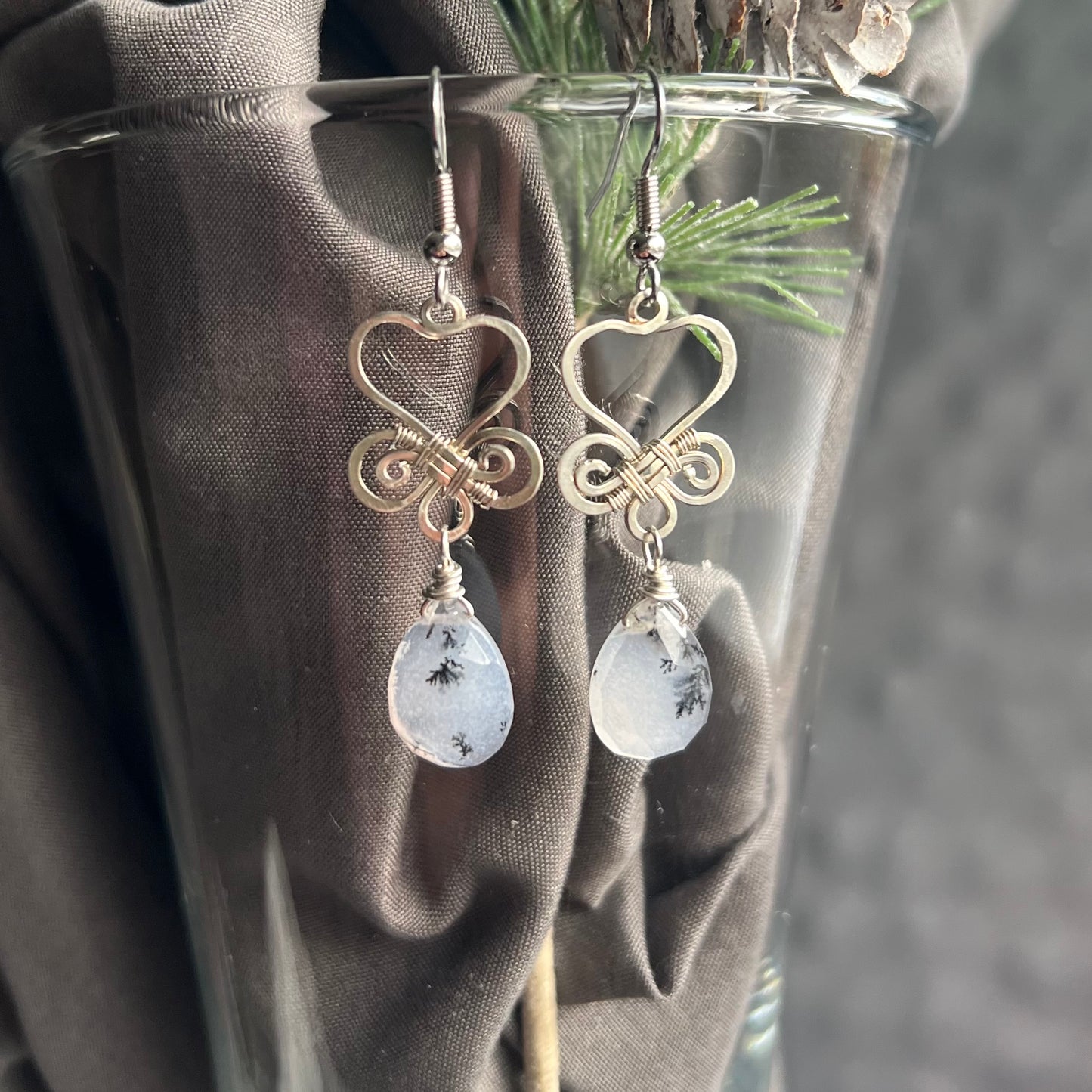 Dendrite Opal Earrings